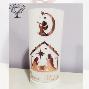 Lampada presepe, rappresentazione della natività, personalizzabile.