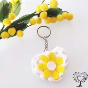 Portachiavi cuore fiore idea regalo donna, segnaposto, bomboniere