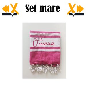 Telo Fouta Personalizzabile, Telo Mare e Piscina con Frangia Colori a scelta 90 x 170 cm